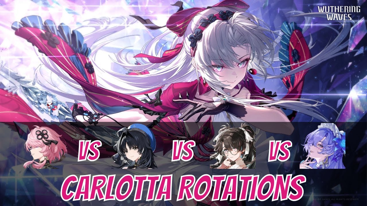 [WUTHERING WAVES] CARLOTTA ROTATIONS | STEP BY STEP - Taoqi Vs. Yangyang Vs. Zhezhi Vs. Cantarella