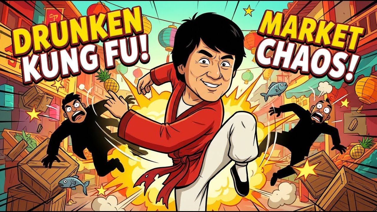 Jackie Chan Adventure INSANE Drunken Kung Fu vs Market Thugs!