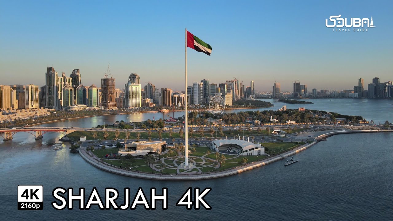 Sharjah 4K - Aerial Drone Views of City of Al Sharqa with Cinematic Timelapse Music