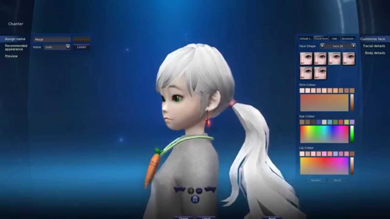 Cute Aion character creation screens