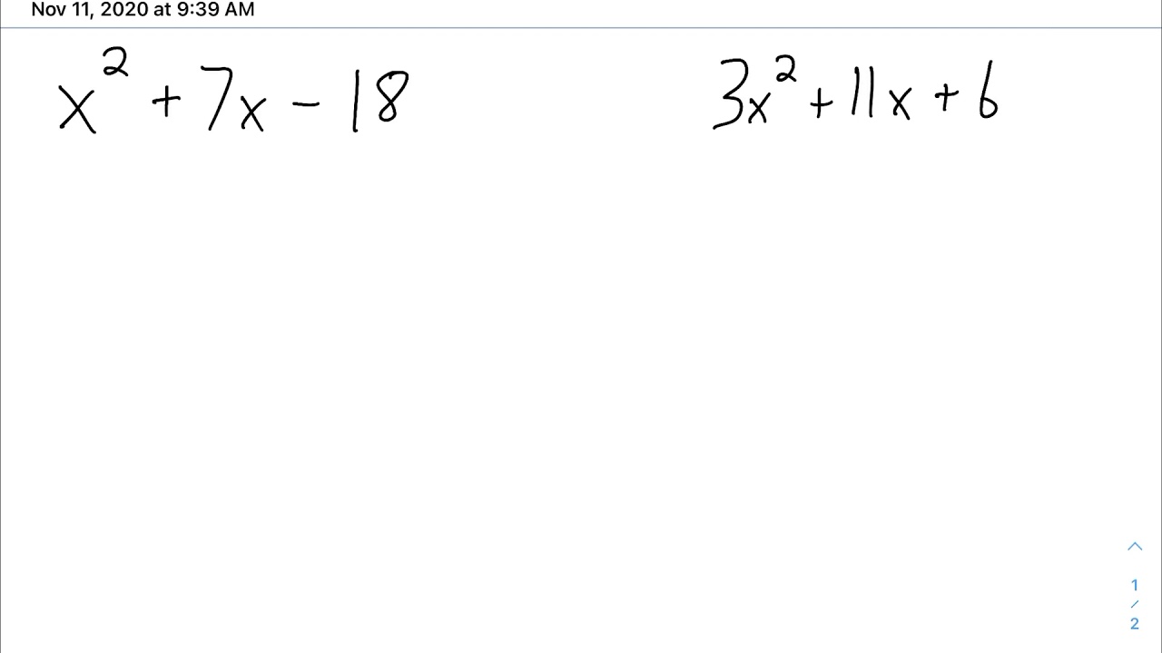 Factoring Refresher