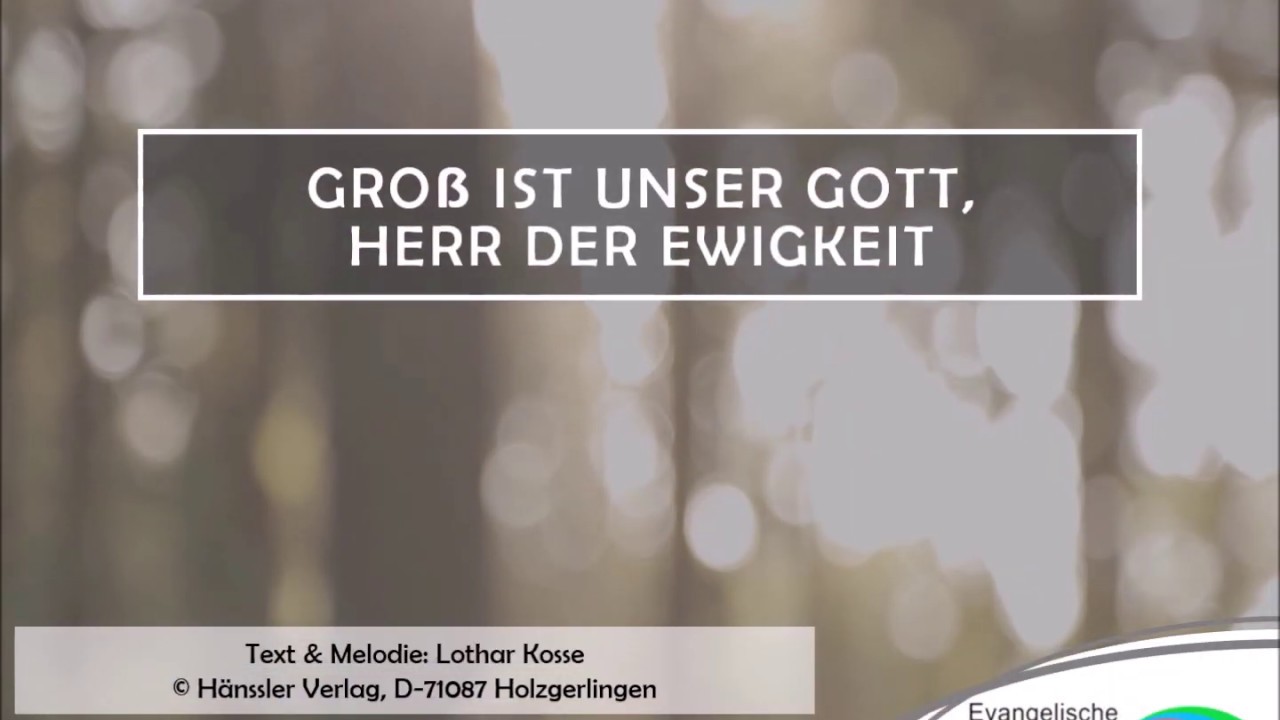 Cover-Song: Groß ist unser Gott, Herr der Ewigkeit