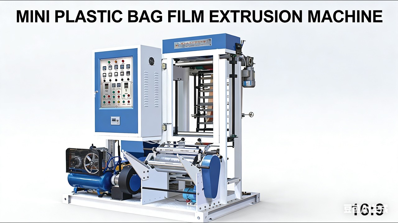 MINI Small Extrusion Plastic Bag Film Blowing Machine/T shirt bags/flat bags#machine #chinafactory