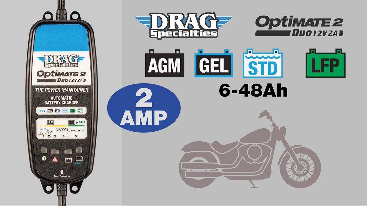 Drag Specialties OptiMate 2 DUO &ndash; Smart Charging & Maintenance!