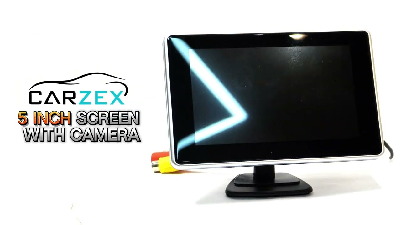 CARZEX 5 Inch Car LCD TFT Dashboard Screen + 8 Led Moving Lines Parking Assist Rear View Camera ..