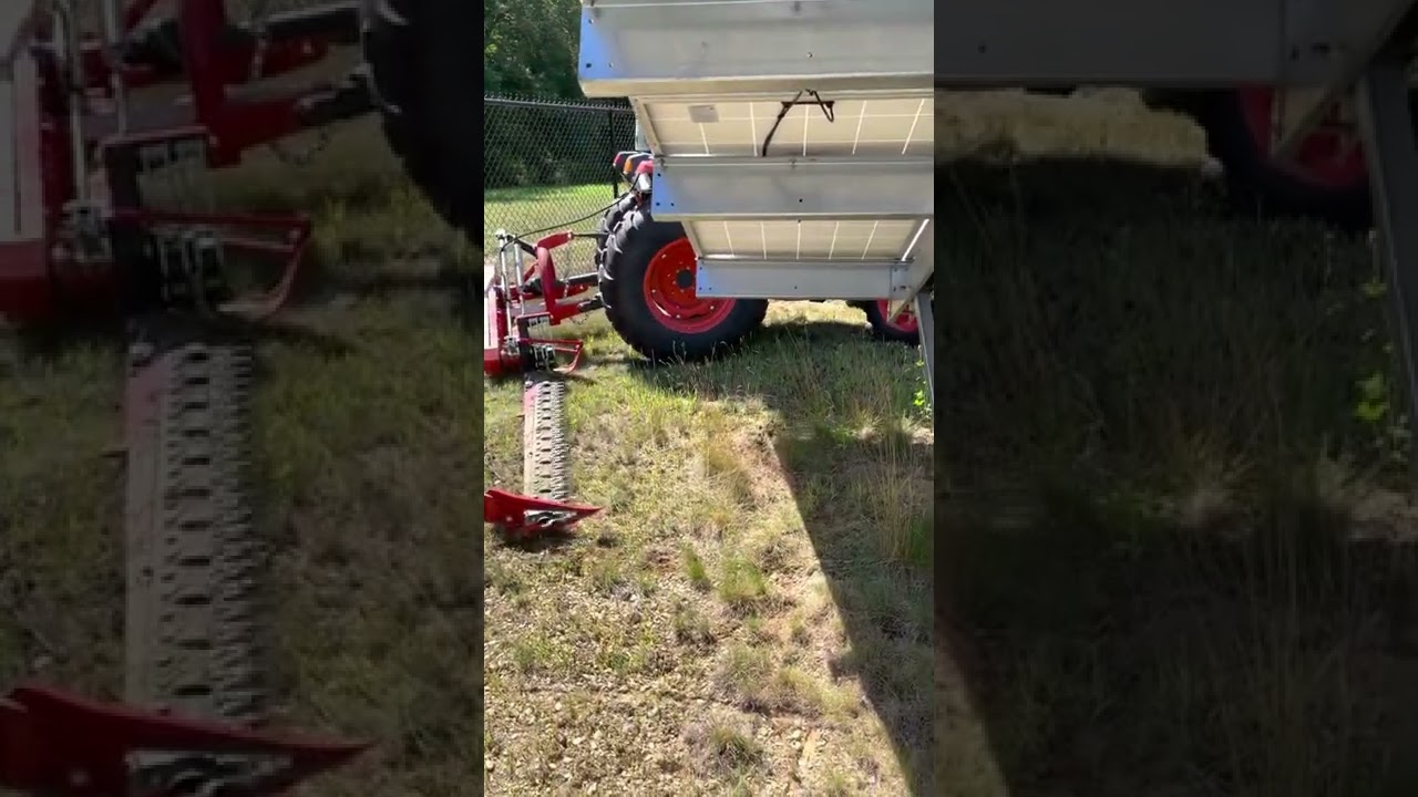 solar field mowing with a sickle bar on a Kubota 4760!!! PART 2