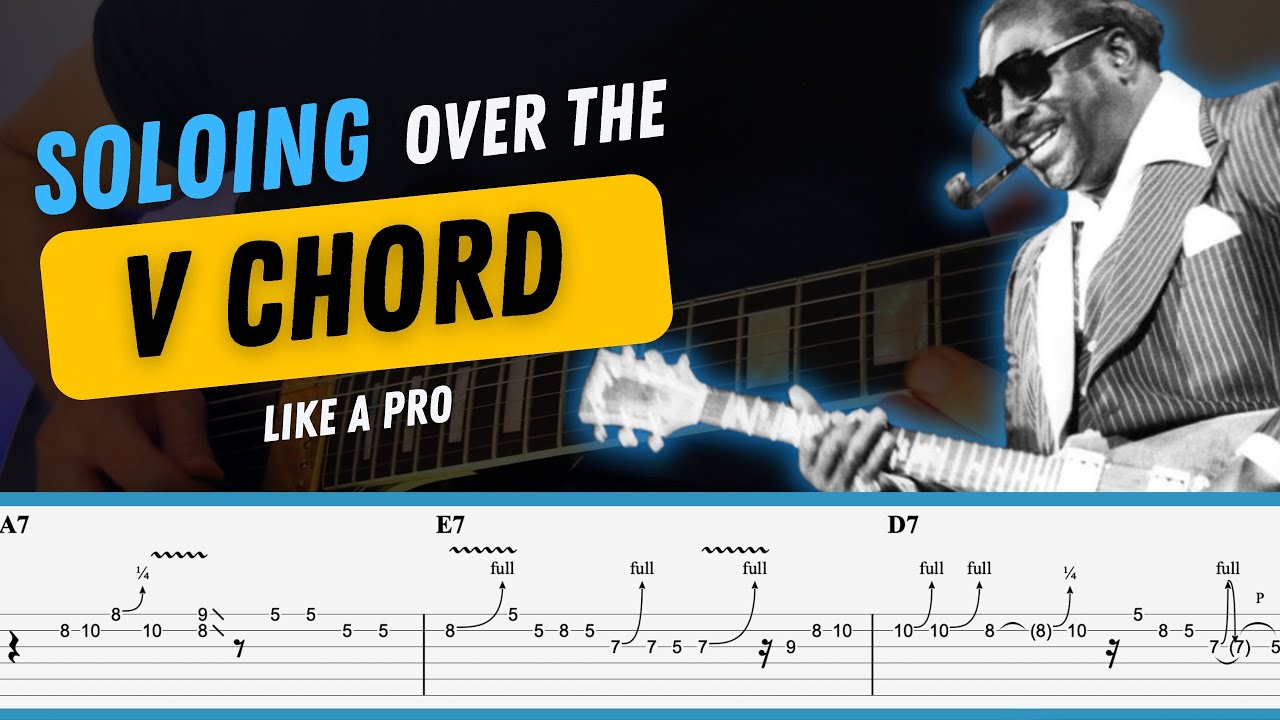 How to solo over the V chord in blues - Albert King style