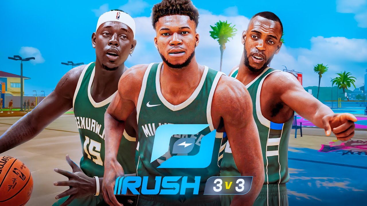 GIANNIS ANTETOKOUNMPO, KHRIS MIDDLETON and JRUE HOLIDAY TAKEOVER RUSH 3v3 EVENT in NBA 2K21