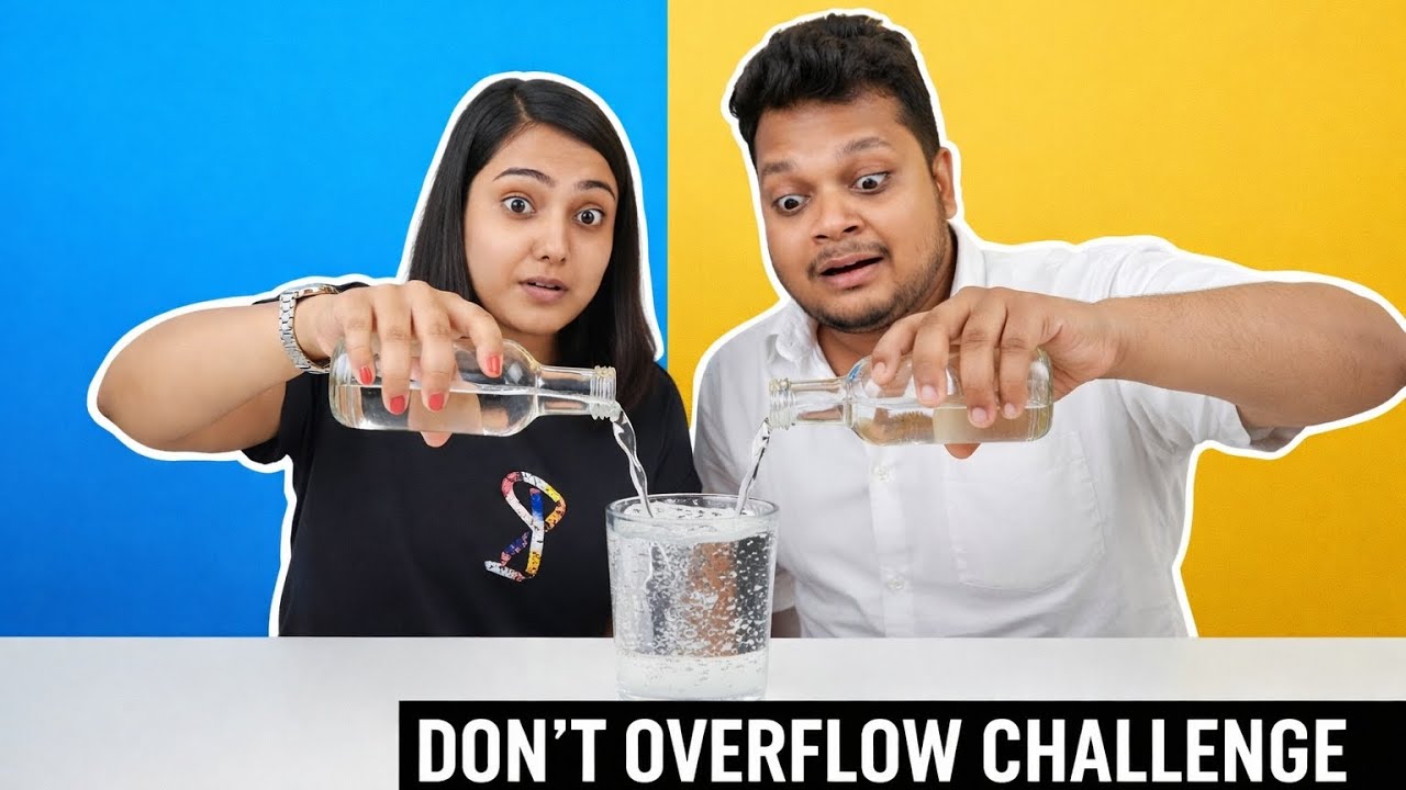 Who Will Spill First? 😱 Don’t Overflow Challenge! 💦|#couple #love #trending