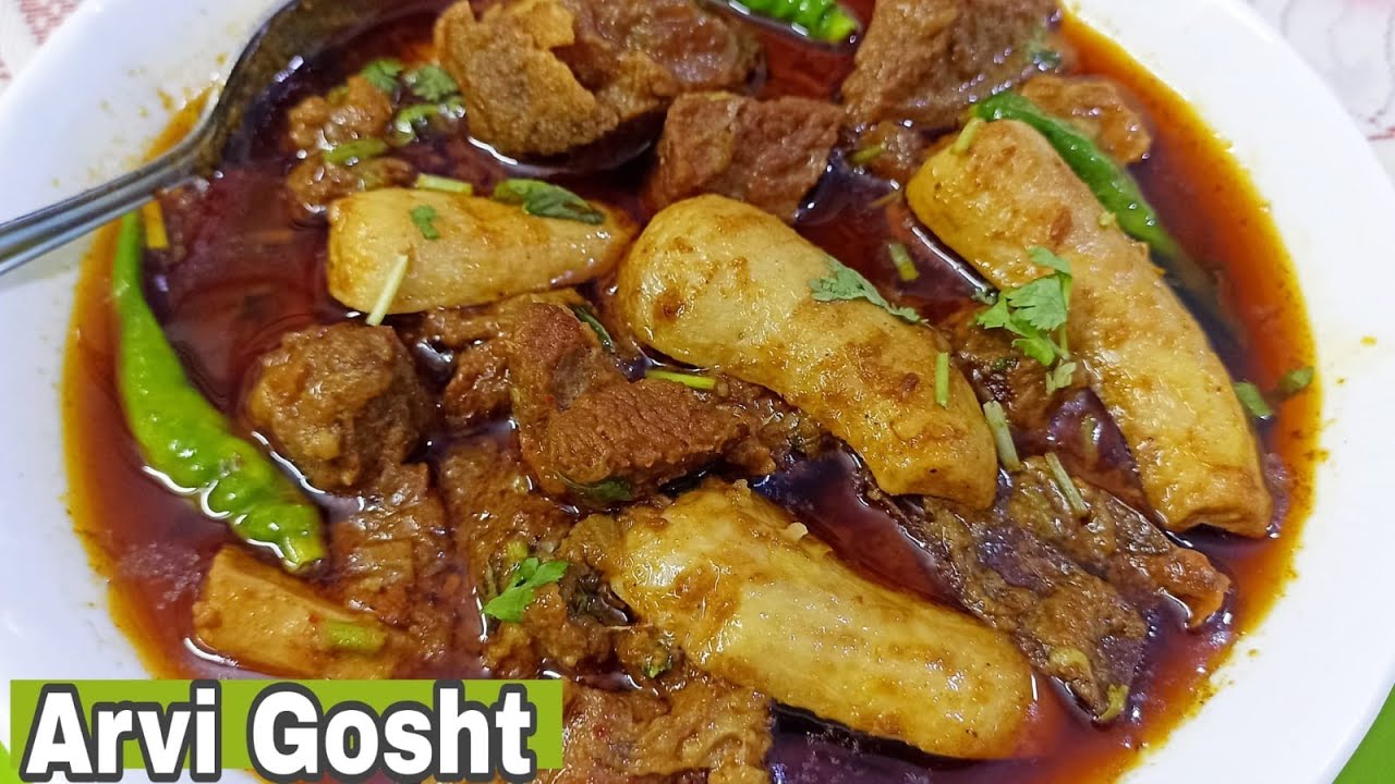 Lajwab Arvi Gosht/Easy and very delicious recipe for lunch or dinner❤️ By Zaika-e-Lucknow❤️