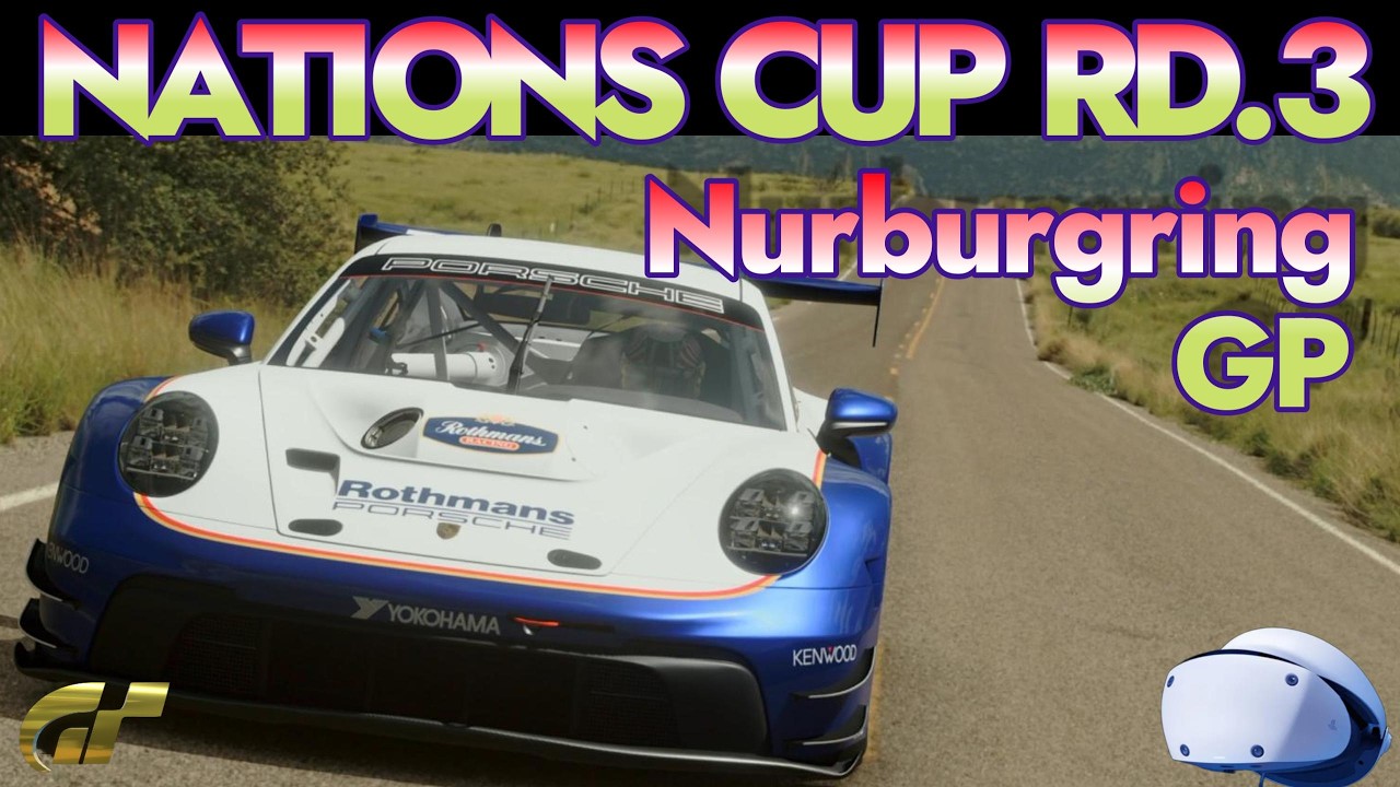 Gran Turismo 7 Nations Cup Rd.3 Porsche GT3 PSVR2 onboard 20laps 2 pit stops at Nürburgring GP track