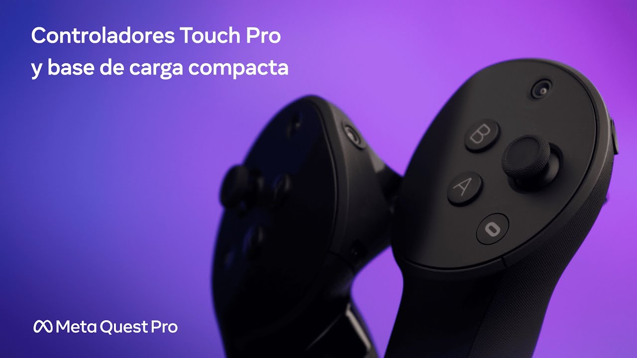 Controladores Meta Quest Touch Pro y base de carga compacta