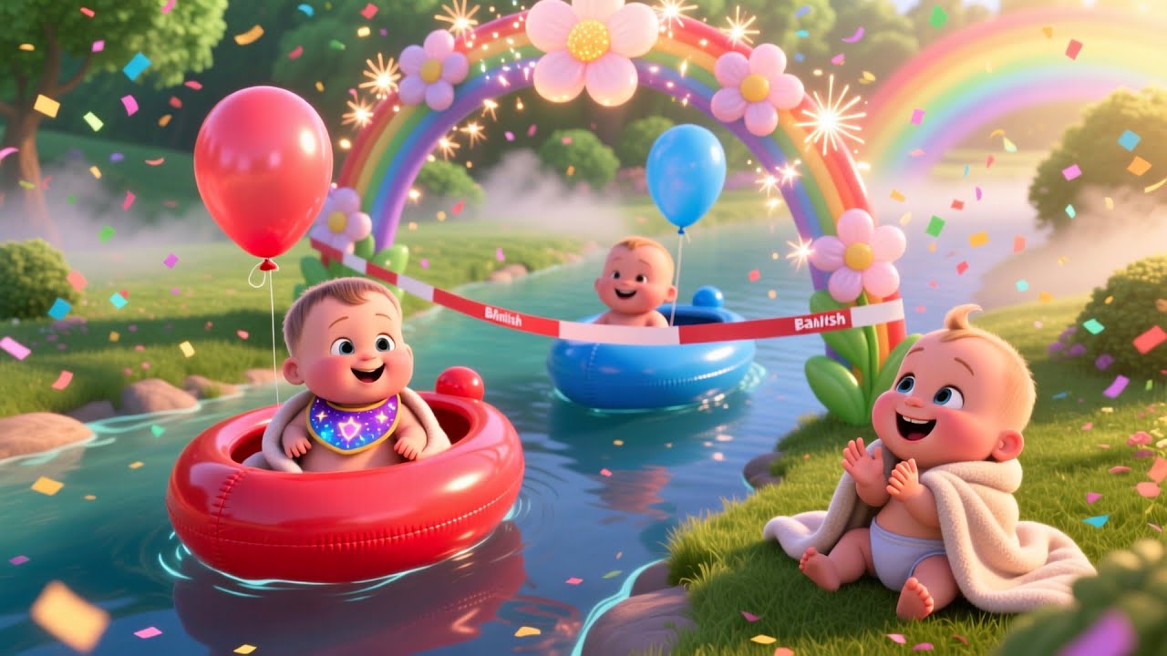 Balloon Boat Race 🎈⛵ | Fun Nursery Rhyme for Kids | Playful Racing Adventure