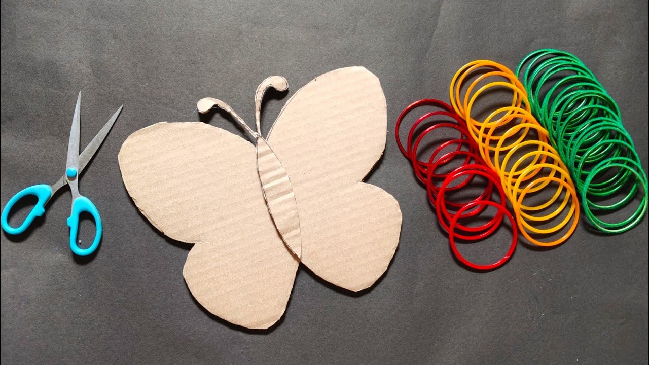 Unique Butterfly Wall Hanging Craft | Best Out Of Waste Bangles and Cardboard | Home Decoration Idea