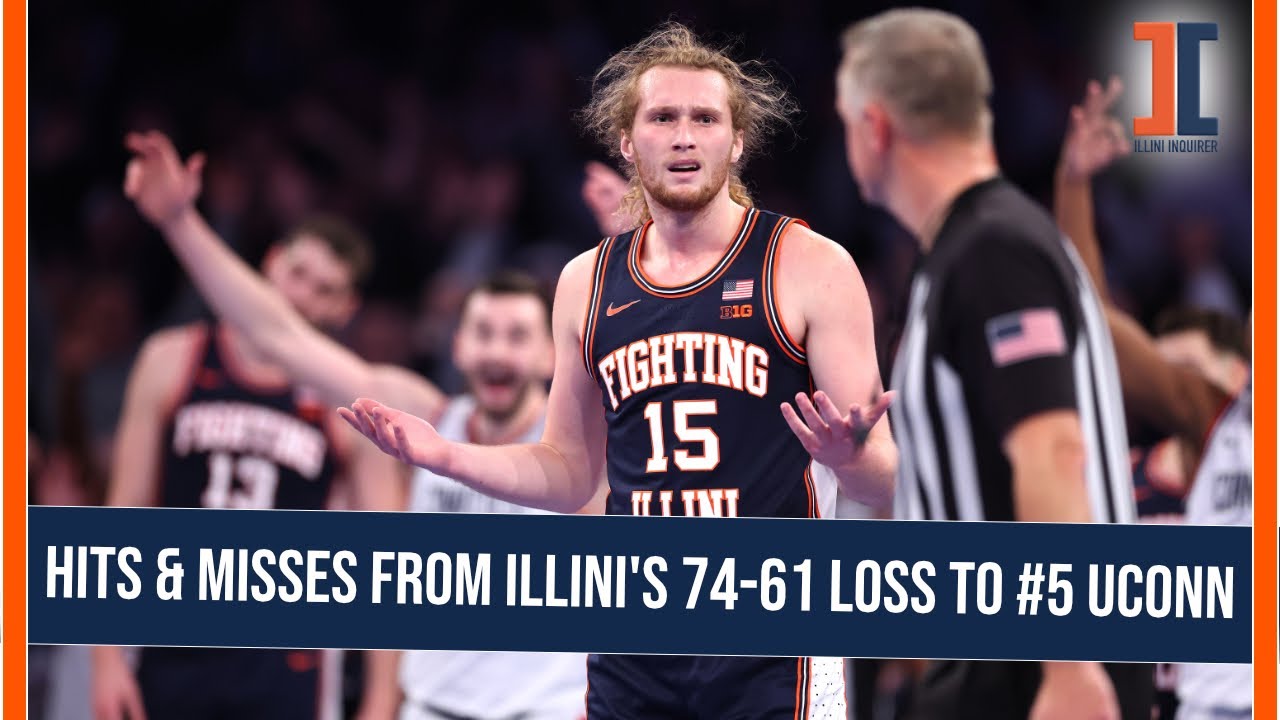 Успехи и неудачи после поражения «Иллини» со счётом 74-61 от команды UConn, занимающей 5-е место ...
