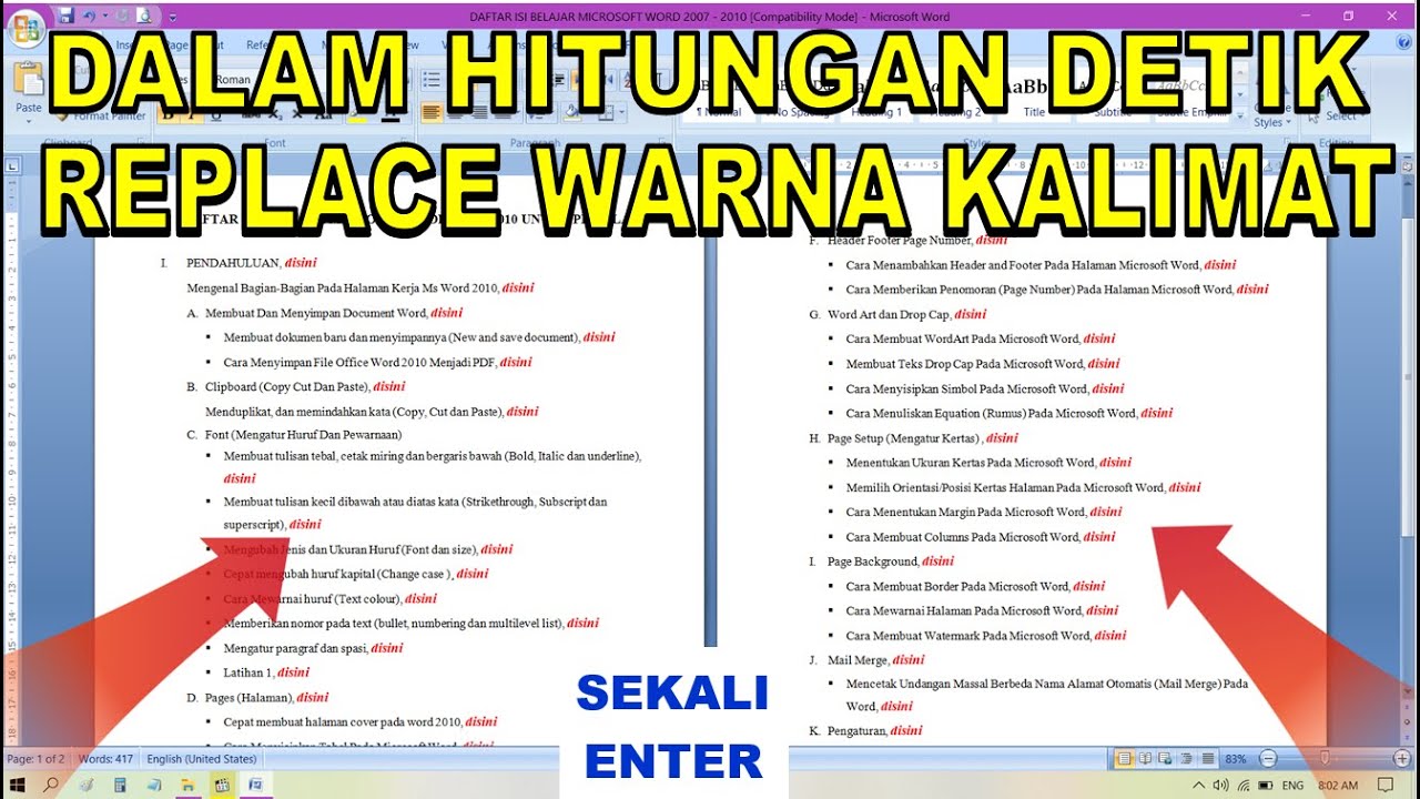 Cara Mengganti Warna Kalimat Dalam Jumlah Banyak di Microsoft Word