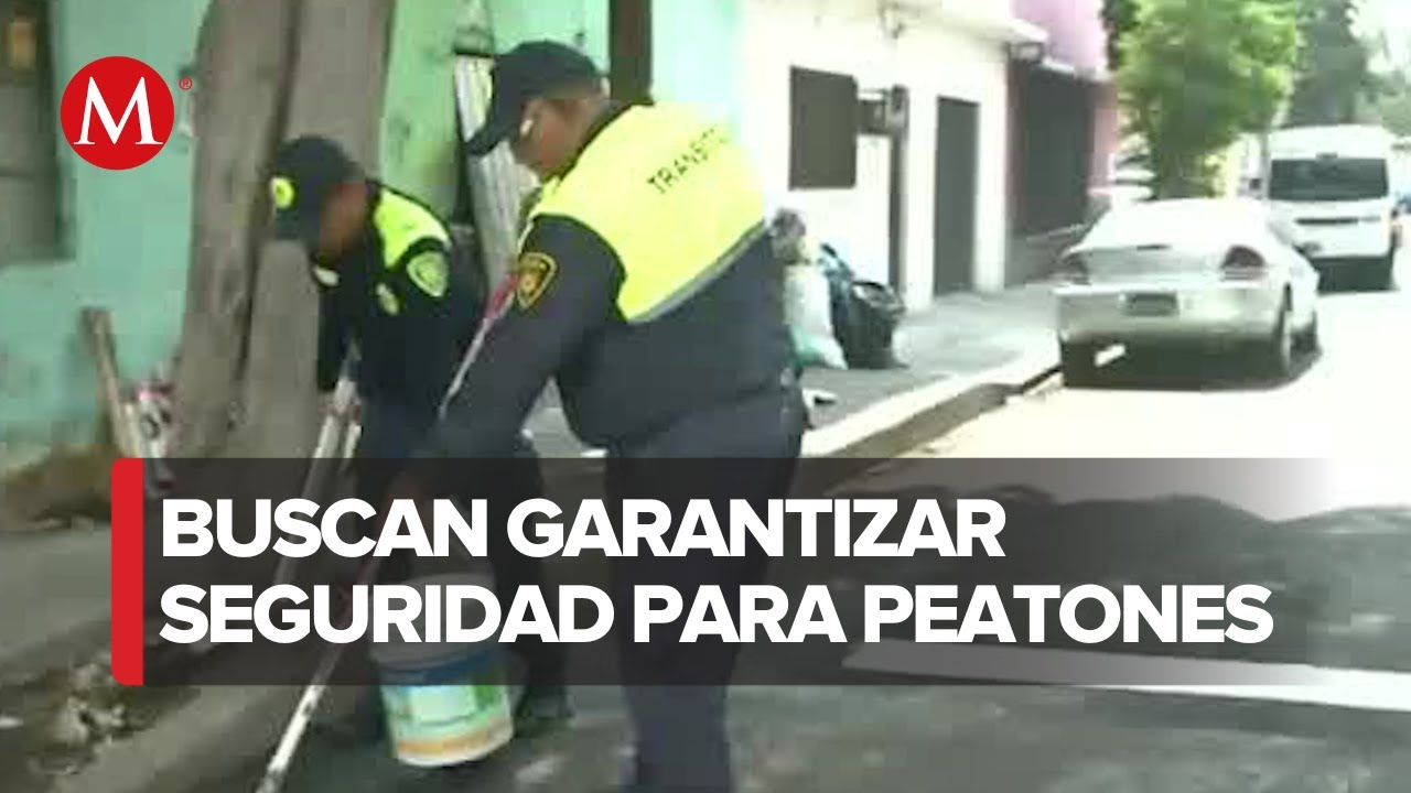 SSC realiza trabajos de balizamiento para prevenir accidentes en Ciudad de México