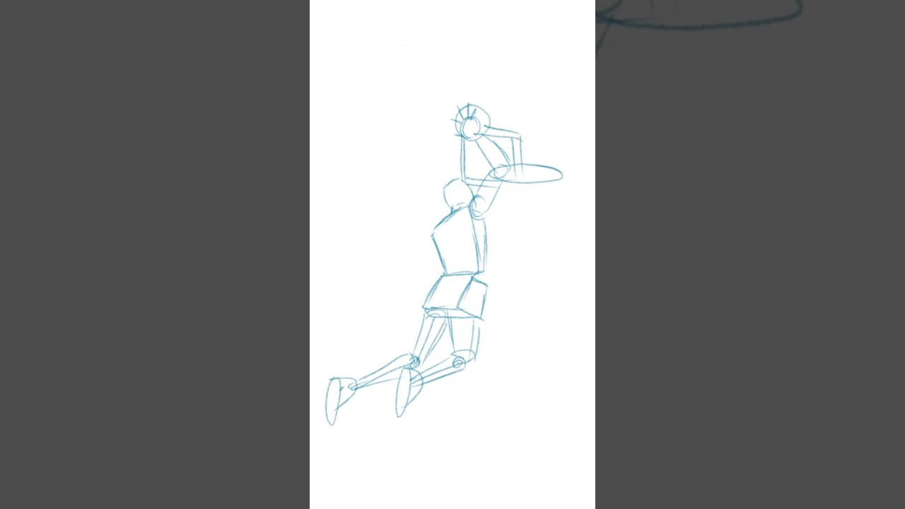 Fast Drawing Basketball Dunk Sketch #shorts Fanart