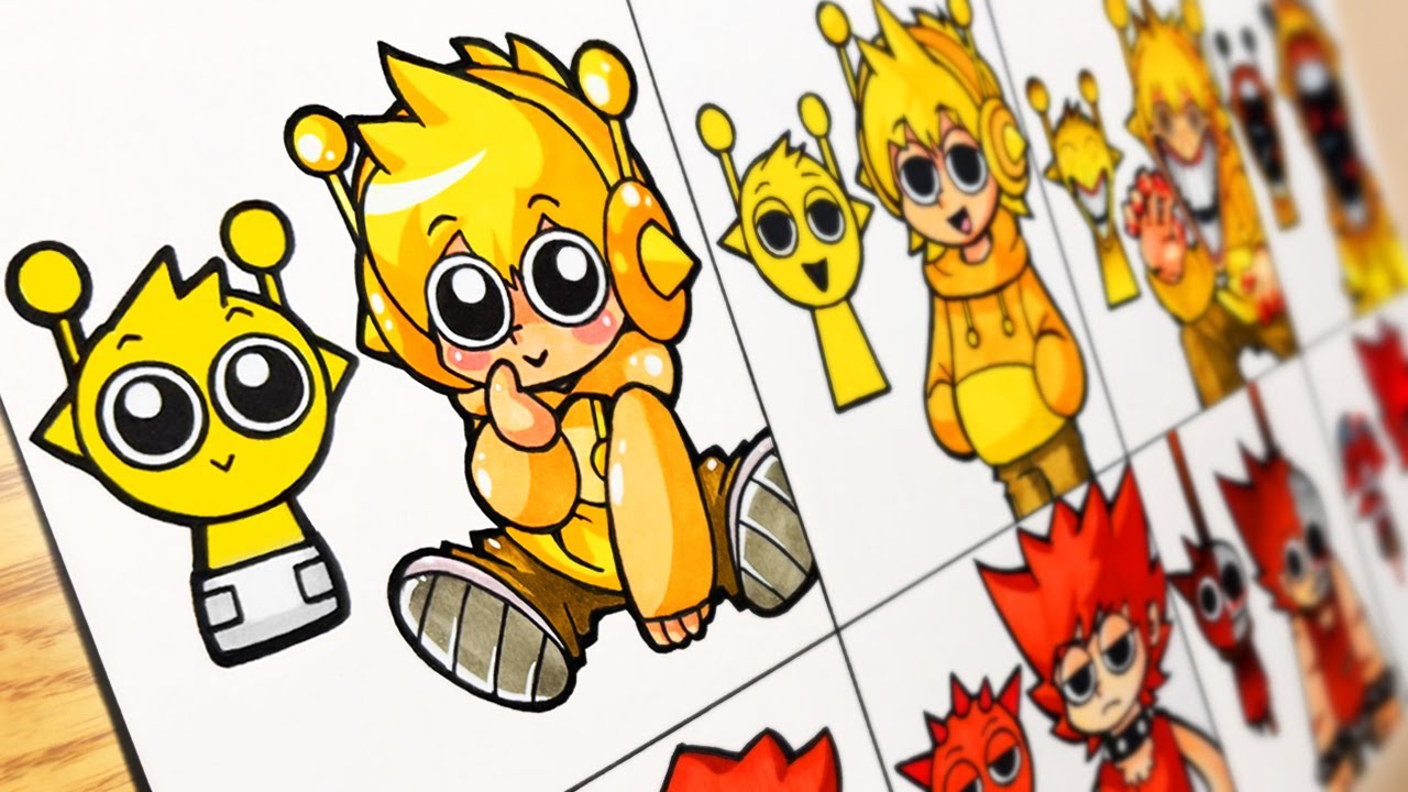 Drawing Sprunki but Human : Phase 0 vs Phase 1 vs Phase 2 vs Phase 3 [Real Life] Simon, Raddy