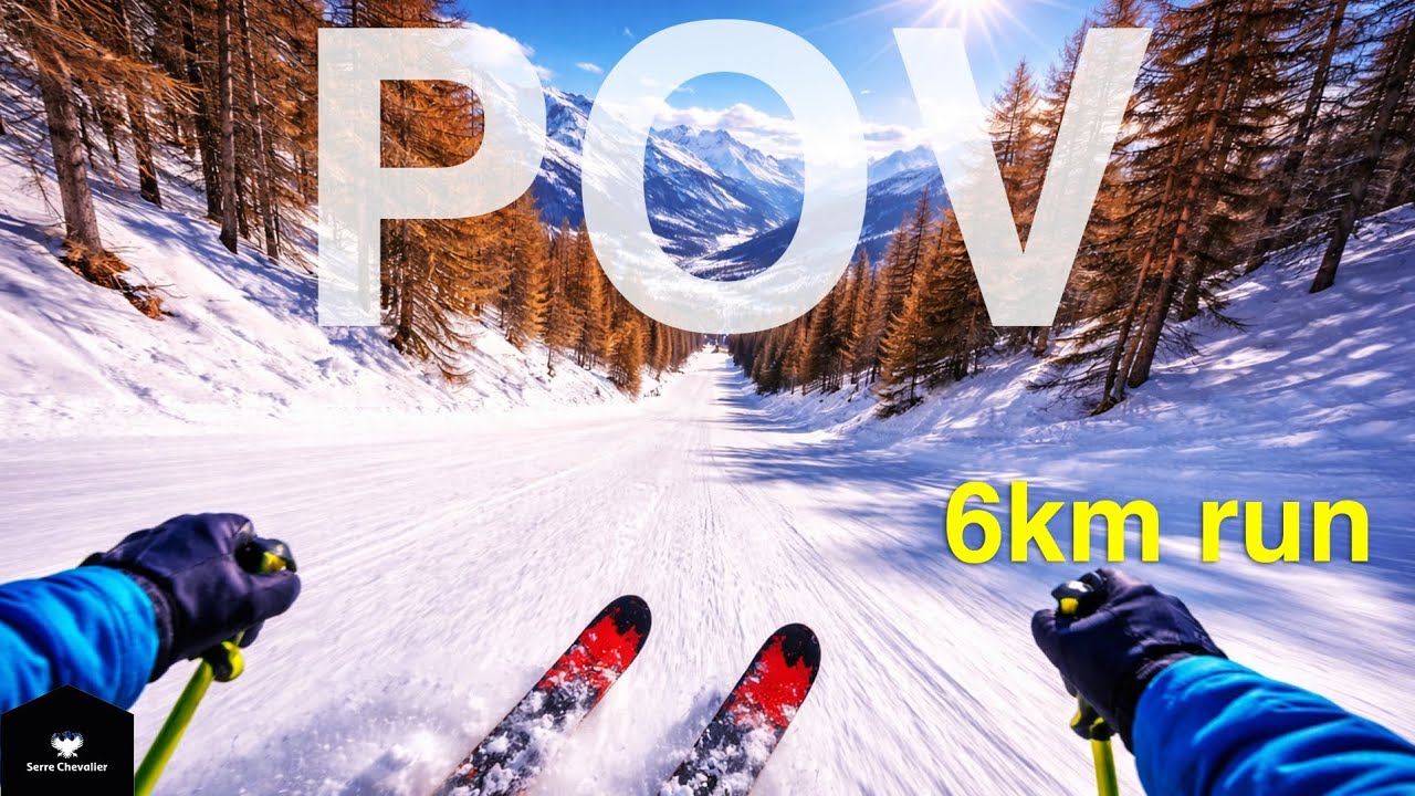 6km long run! Serre Chevalier Vallee / Col de la Cucumelle to Villeneuve / 16.1.2026. GoPro 13 hero