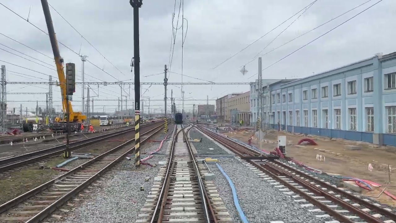 Pardubice main station from  the last vagon