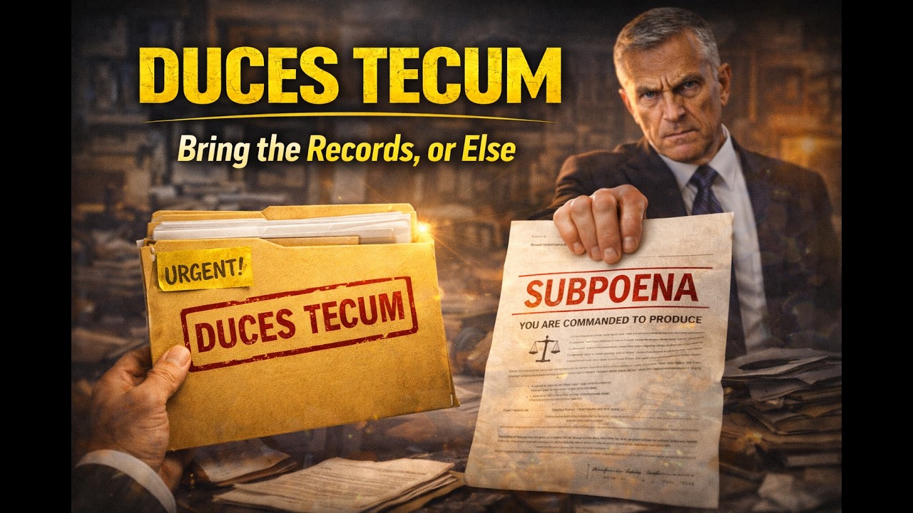 SUBPOENA DUCES TECUM &mdash; When the Court Orders Evidence to Be Produced