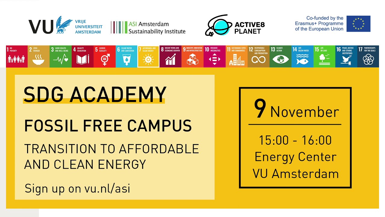 SDG Academy by ASI: Fossil Free Campus – Transition to Affordable and Clean Energy