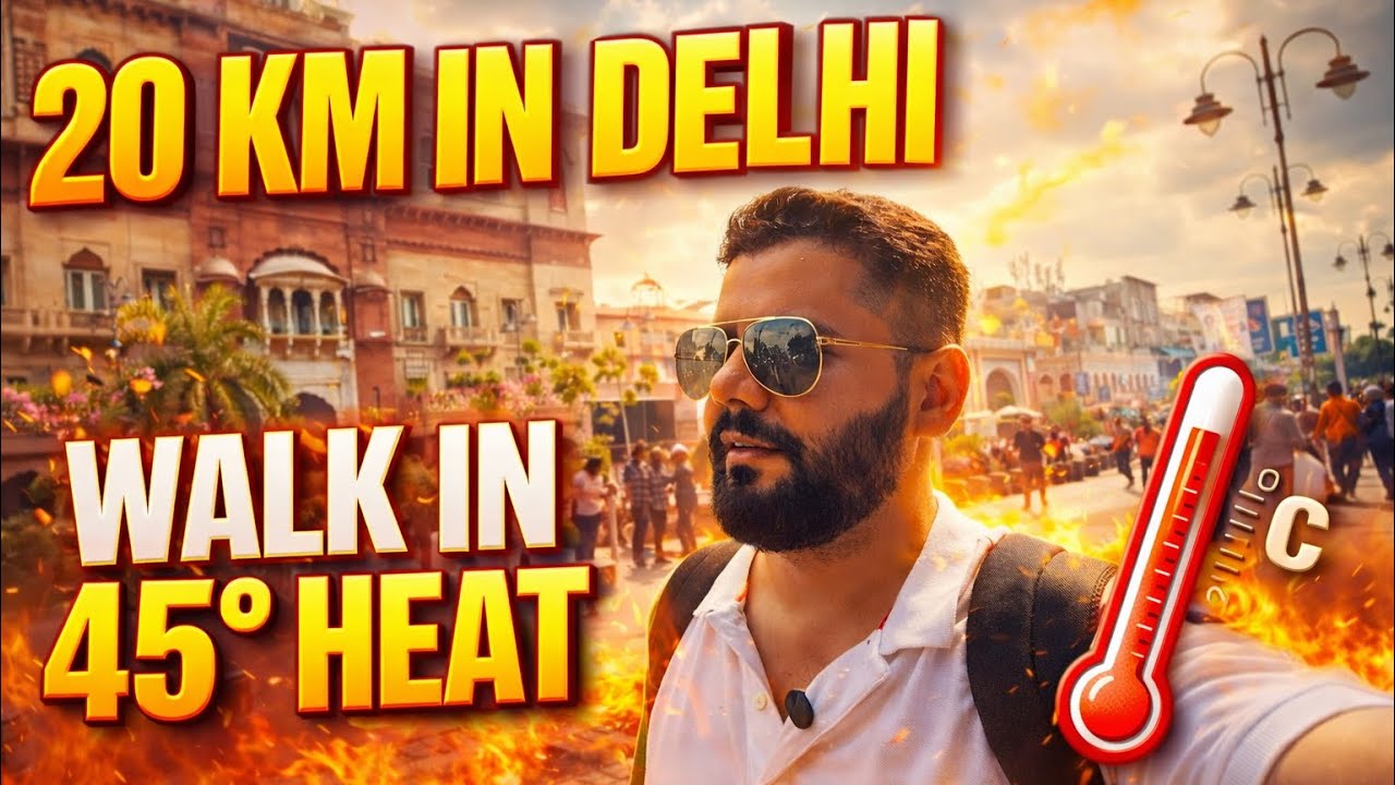 I Walked 20KM in Delhi SUMMER Heat 🥵 (Worst Decision)