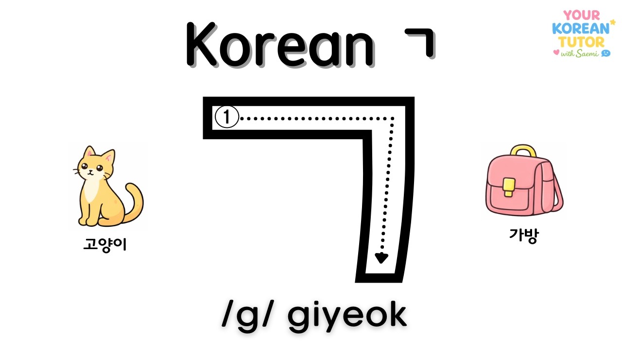 Learn Korean Letter ㄱ (giyeok) | Korean for Beginners & Kids