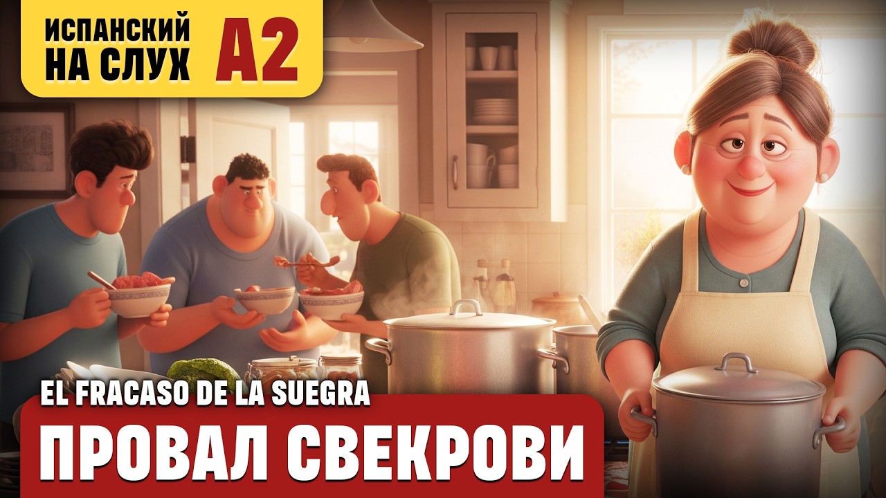 Провал свекрови. Весёлый рассказ (уровень А2). Испанский на слух.