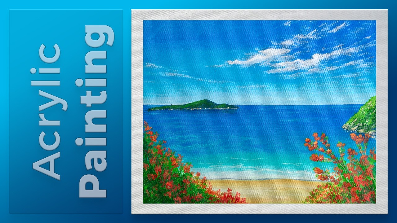 Relaxing Beach Painting Tutorial 🌊 Easy Acrylics for Beginners