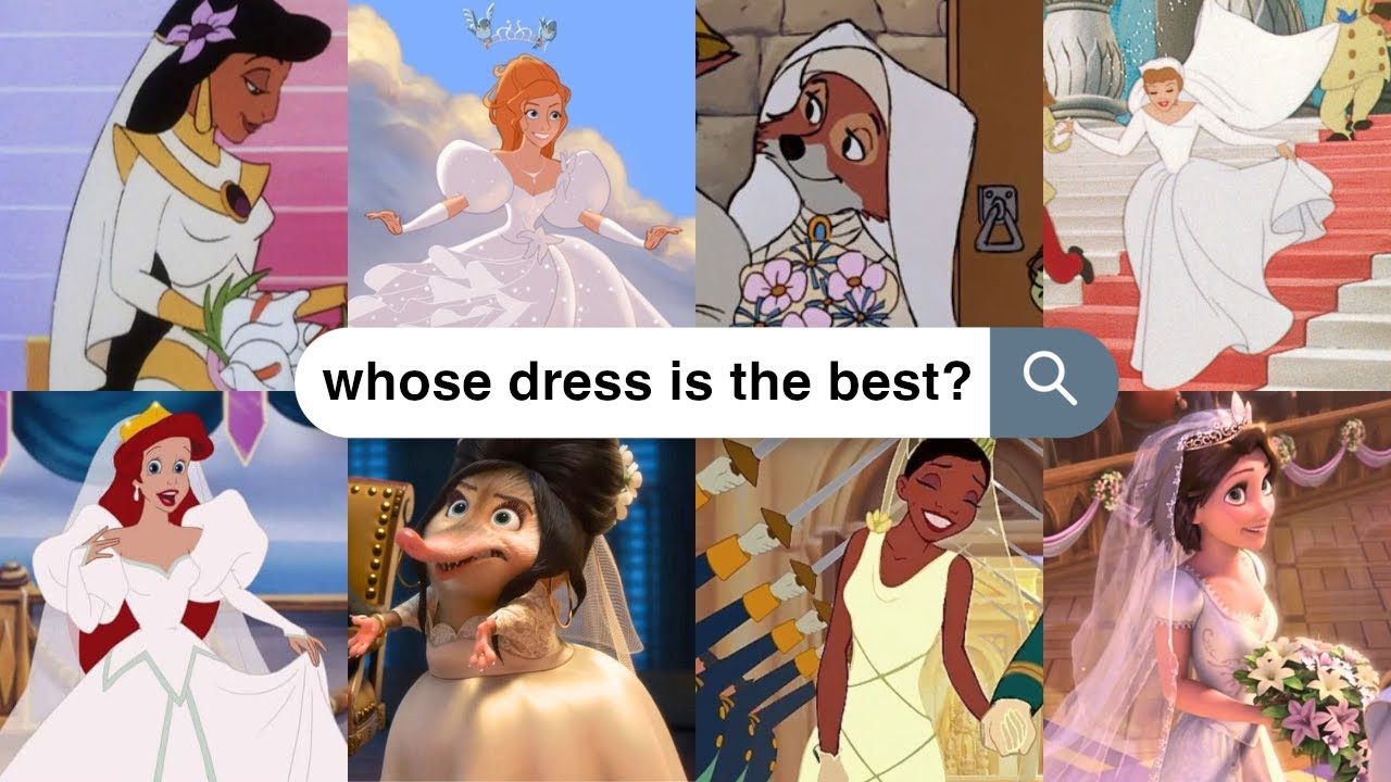 ranking EVERY animated disney wedding dress 💒💍😘