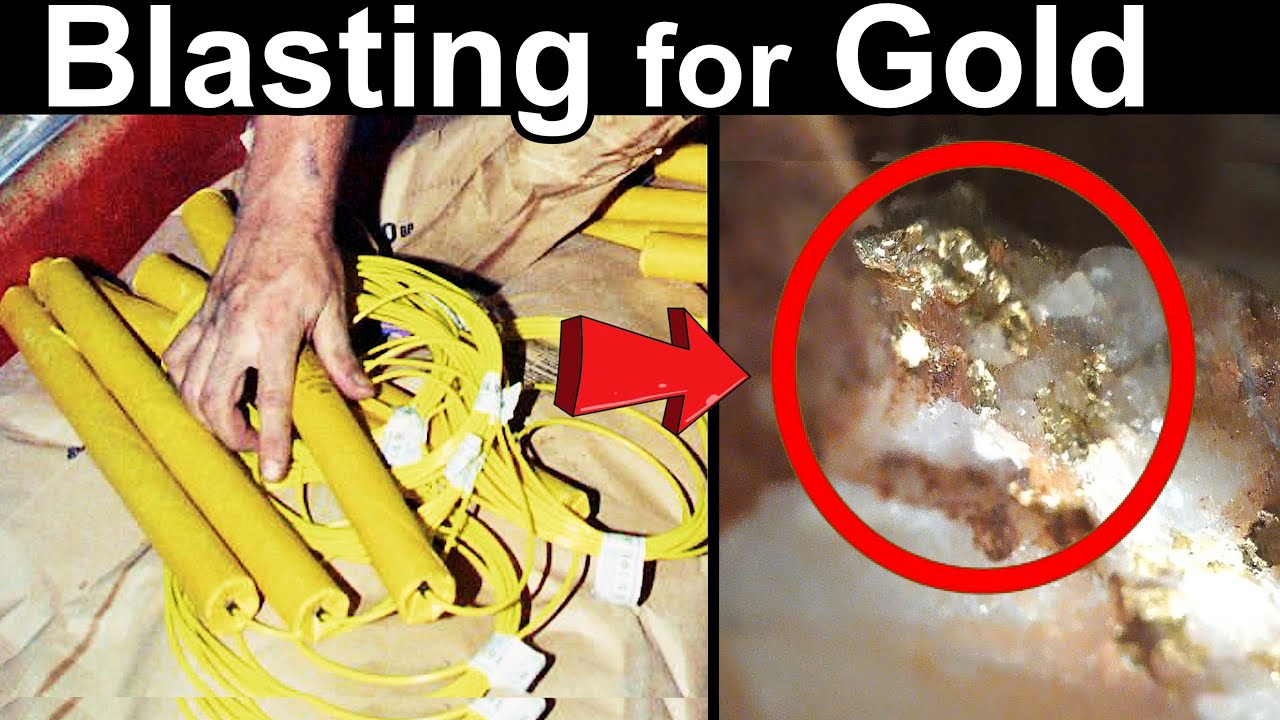 Blasting Quartz Vein for GOLD Specimens!
