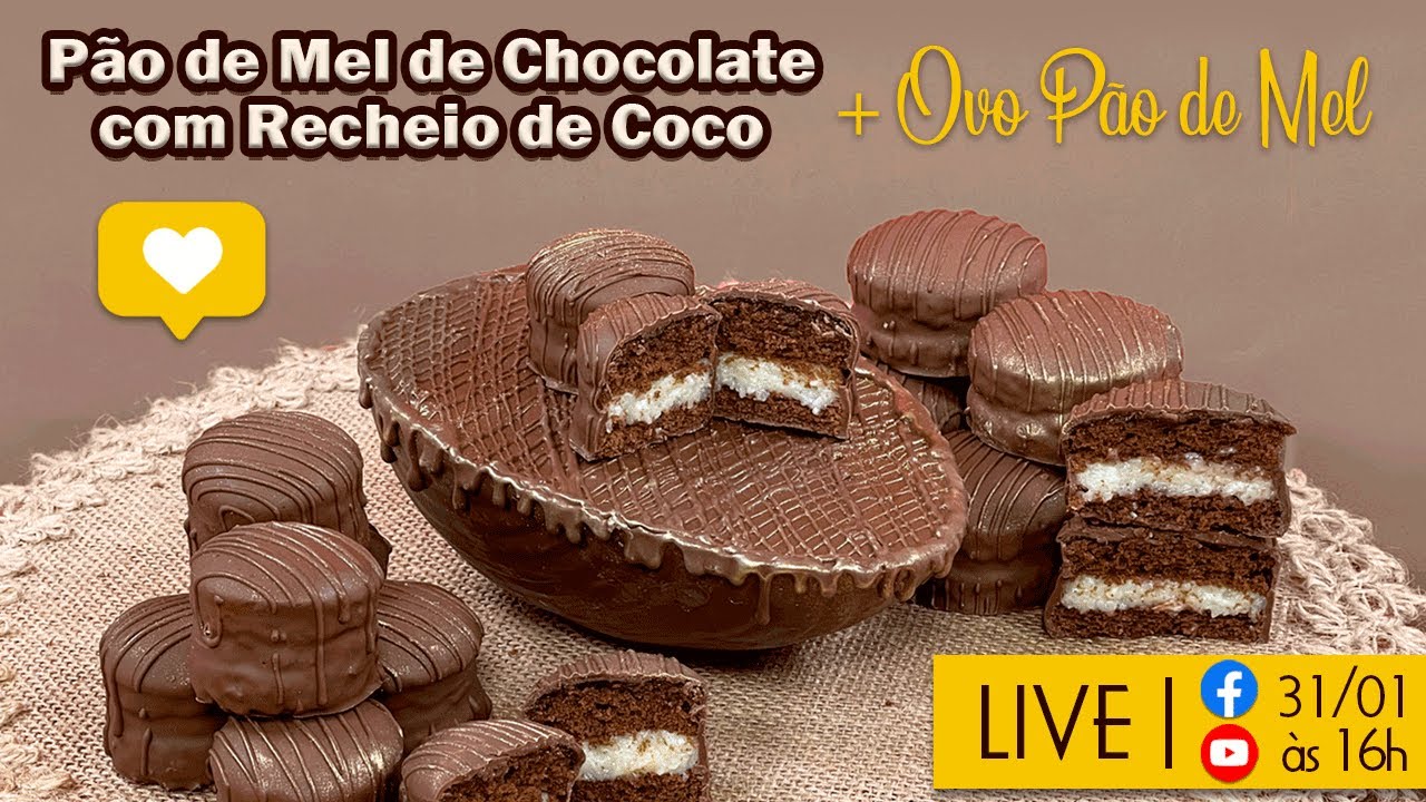 🔴 LIVE - PÃO DE MEL DE CHOCOLATE COM RECHEIO DE COCO + OVO PÃO DE MEL