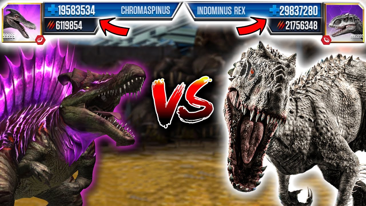 CHROMASPINUS vs INDOMINUS REX LEVEL 999 | Jurassic World: The Game