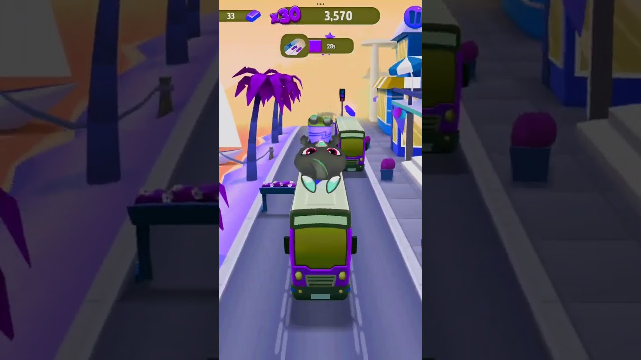 Talking Tom Gold Run Talking Becca Smash Raccoon In Becca's Beach City To Save All Gold Coin #Shorts