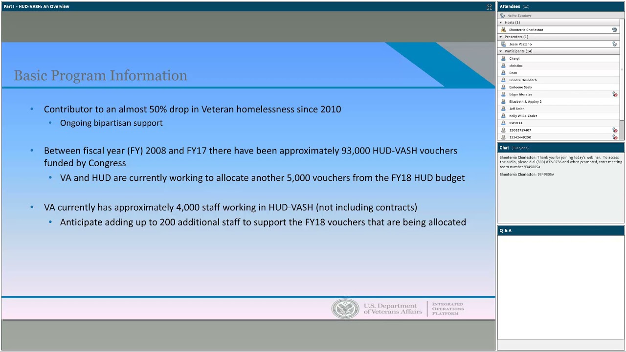 Part I - Housing and Urban Development-Veterans Affairs Supportive Housing (HUD-VASH): An Overview