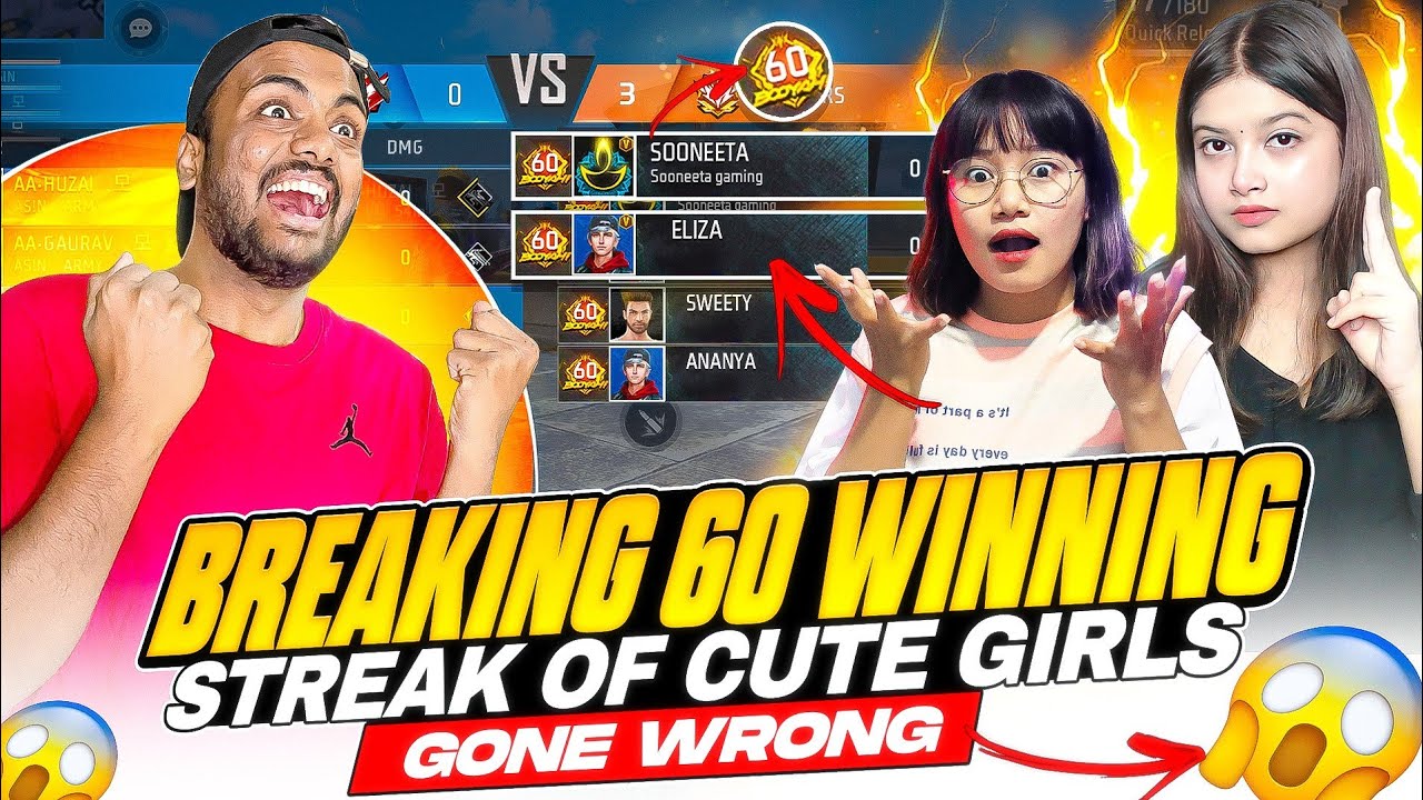 Monster Breaking 60 Winning Streak Of Cute Girl Eliza Gone Wrong 😱 - Garena Free Fire Max