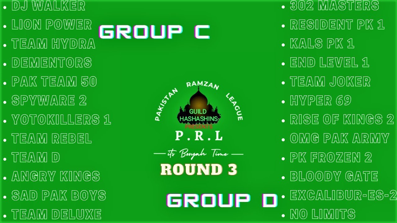 PRL | Round 3 - Group C & D  | Bantoo Gaming