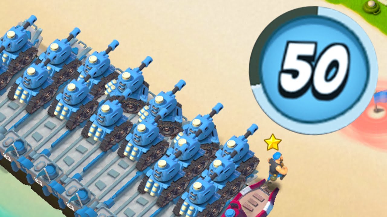 Trying out all tanks for the first time at HQ 20 in Boom Beach!