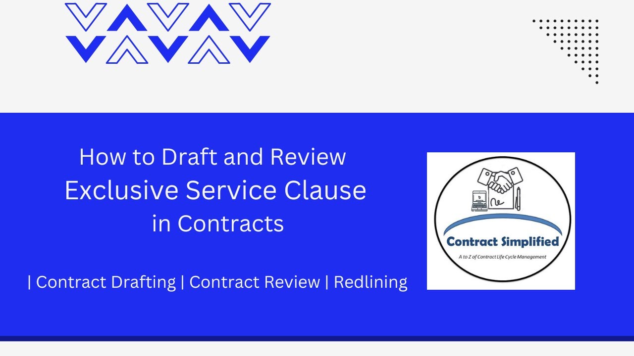 How to Draft and Review Exclusive Service Clause in Contracts | Contract Drafting | Contract Review