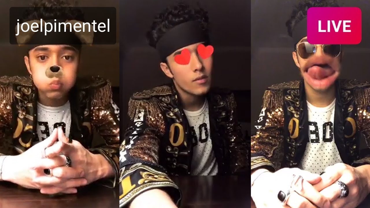 Joel Pimentel plays with filters for half an hour | Instagram LIVE