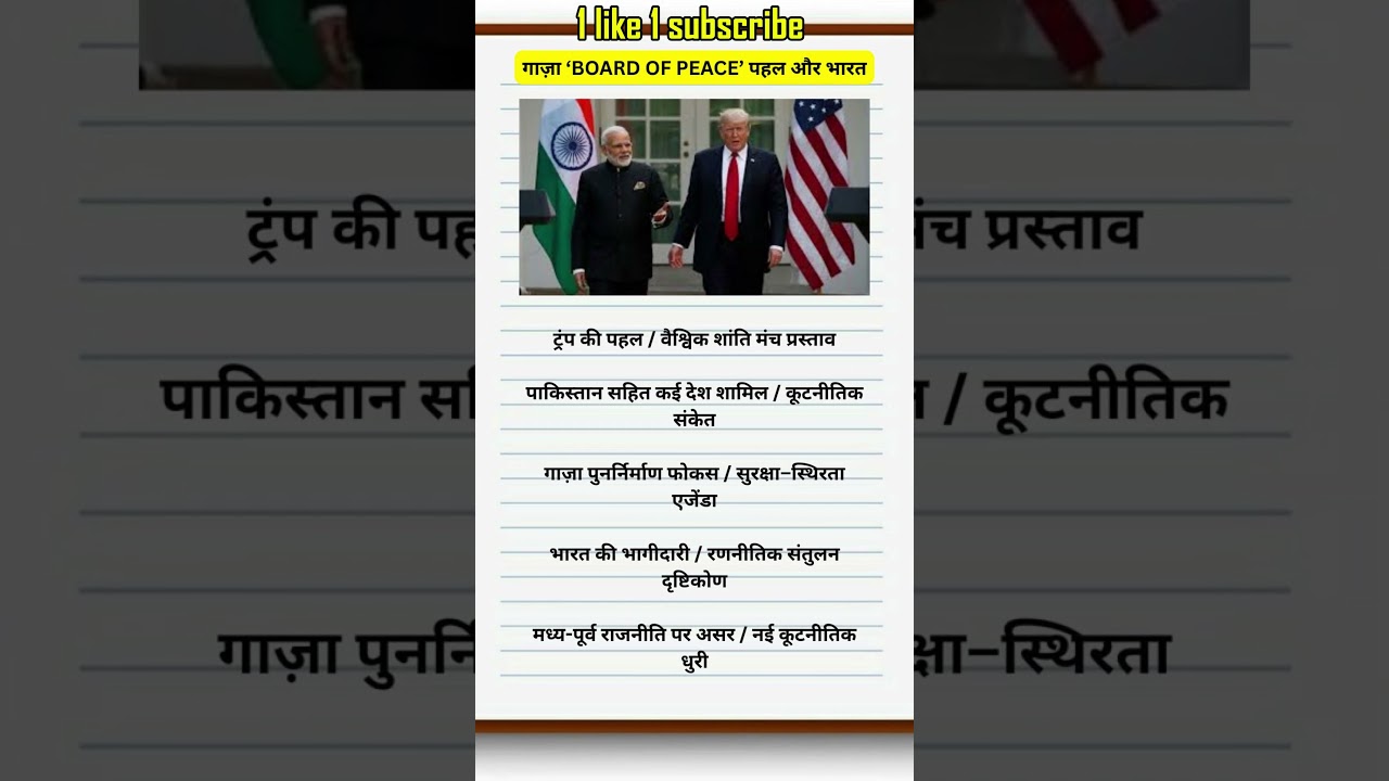 Trump's Gaza 'Board of Peace' Initiative: India's Role & Strategy | गाज़ा के लिए ट्रंप का नया प्लान