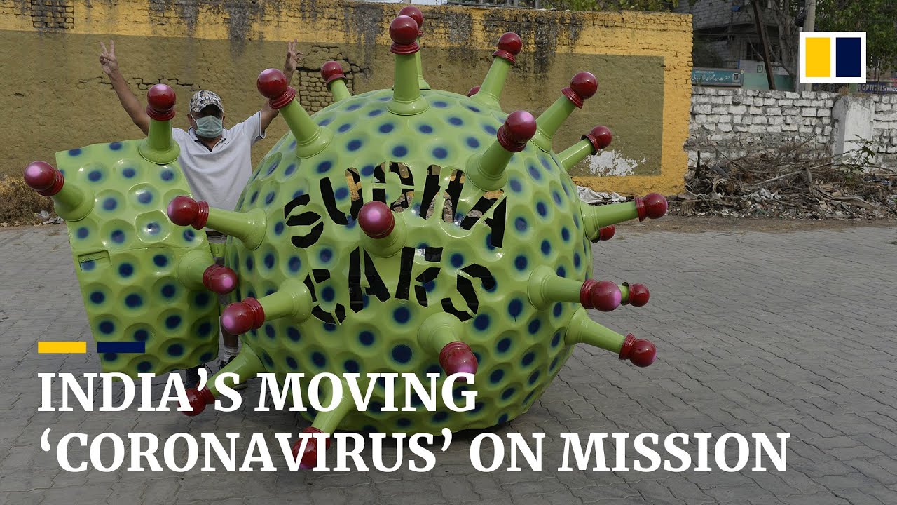 Coronavirus-shaped car spreads awareness during India&rsquo;s lockdown