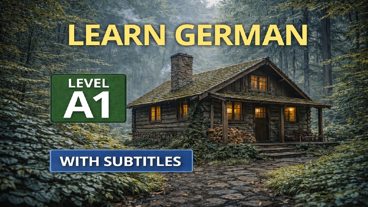 German A1 Story | Forest Rain Ambience | English Subtitles