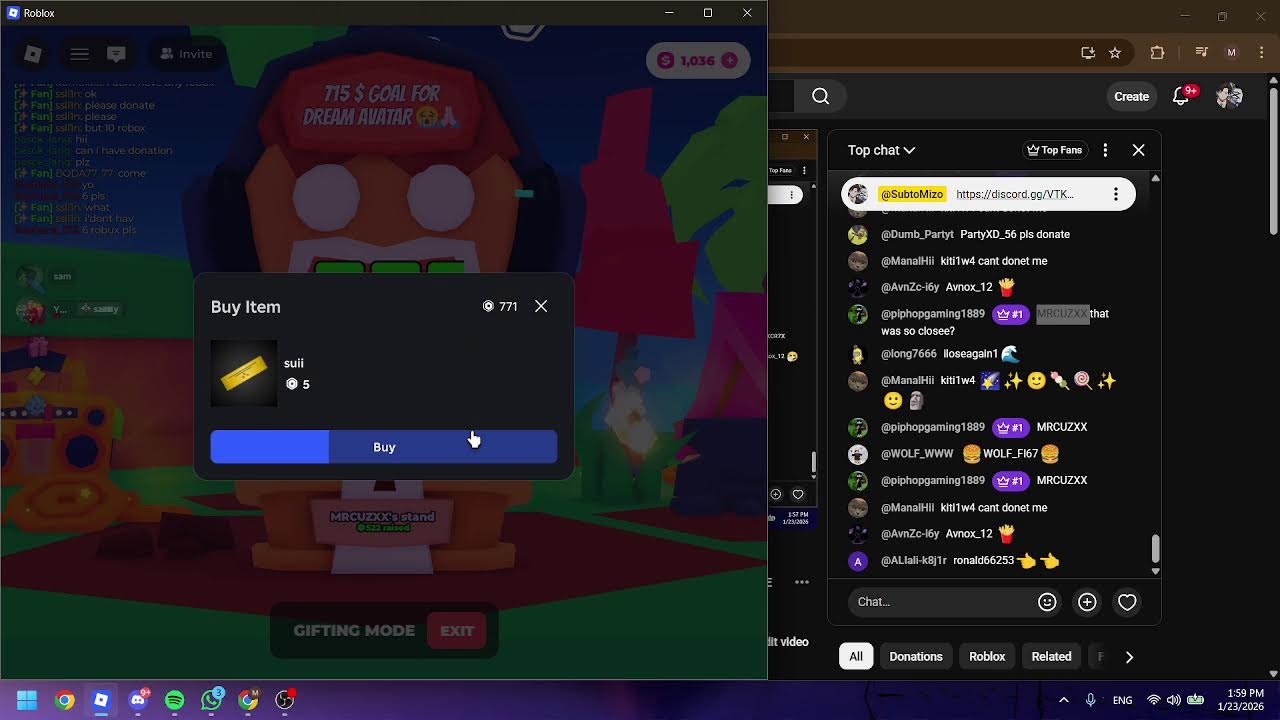 Donating to viewers on Pls Donate Robux 🔴🤑