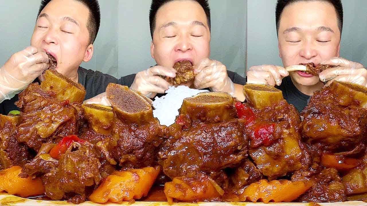 ASMR Китайская кухня Мукбанг | Тушеный стейк | 목소리리도 좋고 고 같같같같