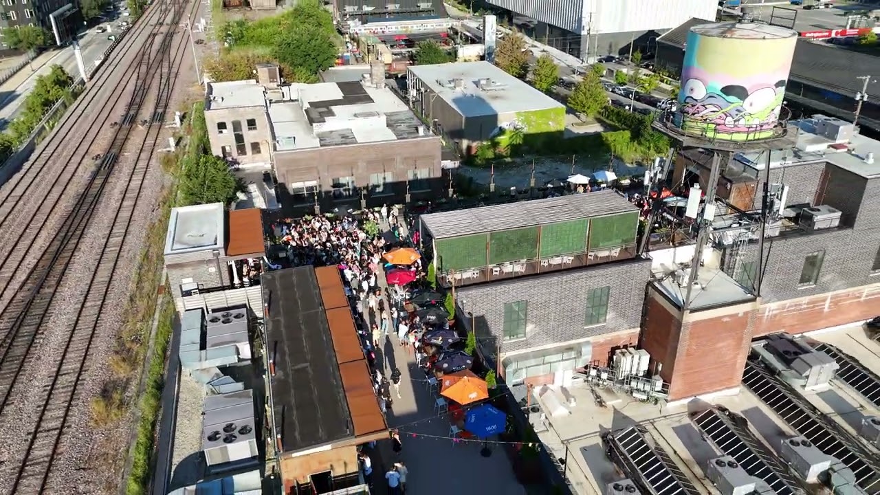 Rooftop House Music Party in West Loop Chicago | Aerial Drone Footage