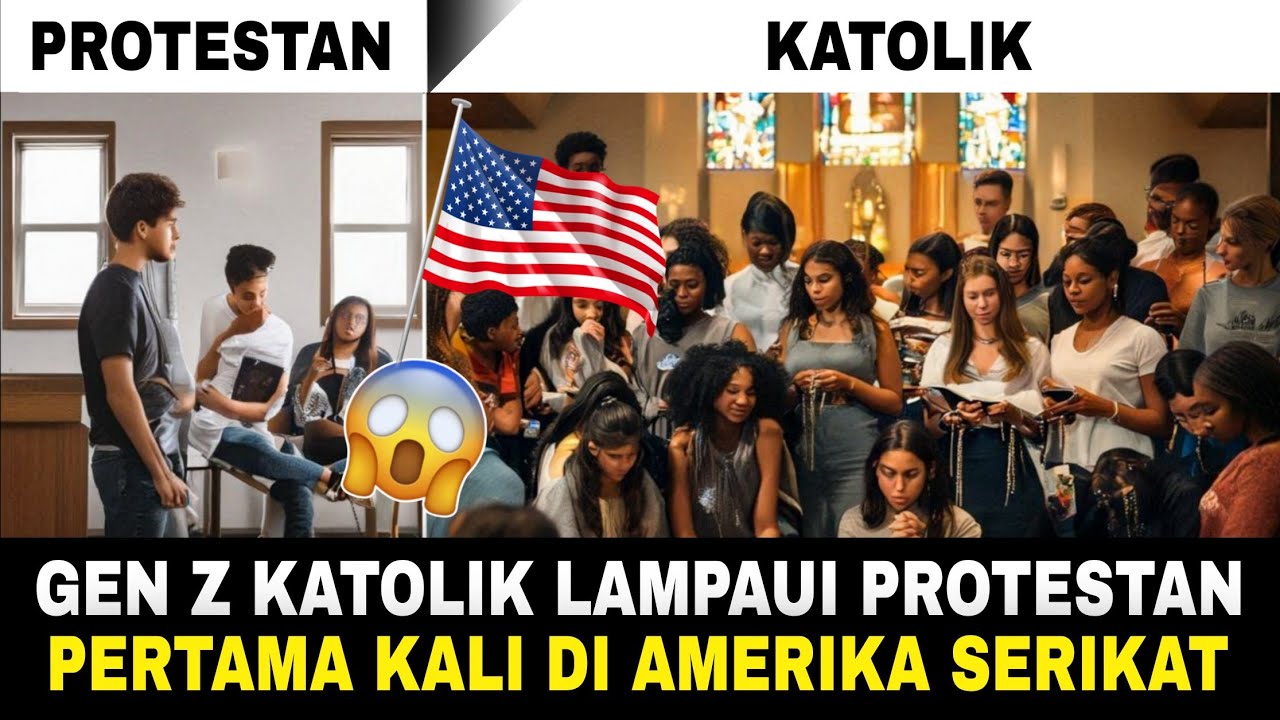 Pertama dalam sejarah, populasi Katolik LAMPAUI Protestan di kalangan MUDA Amerika Serikat‼️