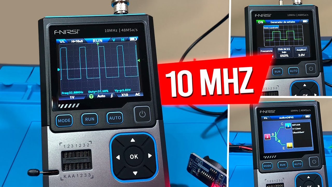 FNIRSI DSO-TC4 Osciloscopio 10 Mhz Generador de Señales y mucho más ‼️